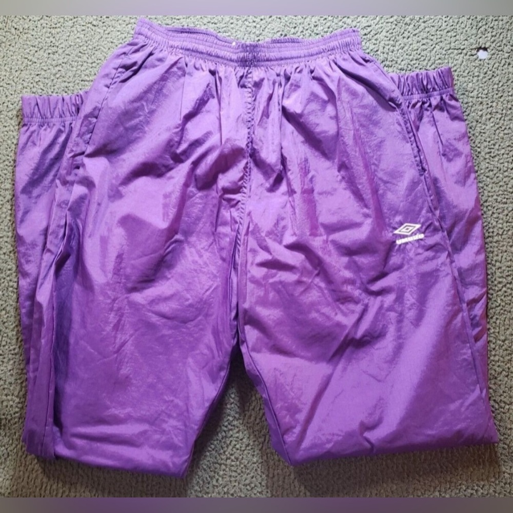 Vintage 90s Umbro Pants Mens M Purple Track Training Jogger Soccer Warm Up